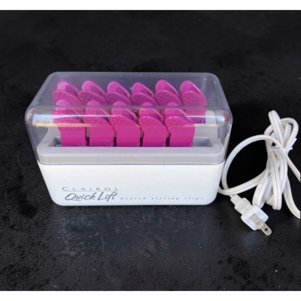 VTG Clairol Quick Lift Heated Styling Clips Model L-12 Pink Root Lifter TESTED